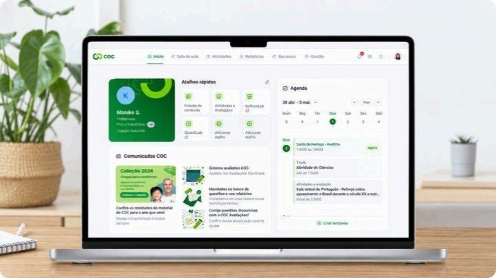 A plataforma Jornada COC no computador