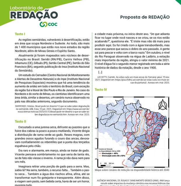 Proposta de redação do Laboratório de Redação do COC